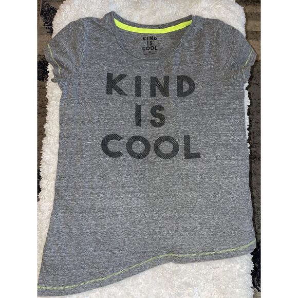 Kind is cool girls sz. XL gray asymmetrical tee. Soft, cute - Picture 6 of 10